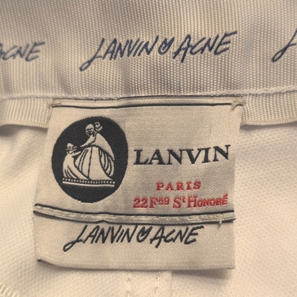 Rare Lanvin ❤️ Acne Collab Ribbon Waist White‎ Straight Leg Jeans Size 27 - Picture 7 of 9